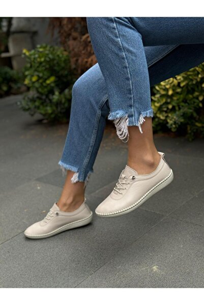 DİVA Diva Bej Deri Lastikli Kadın Günlük Ayakkabı