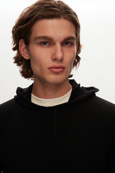 Tween Pulover negru din bumbac-acrilic