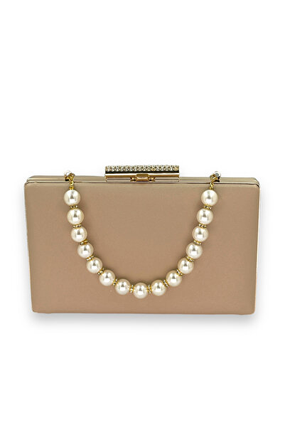 Wedding Fashion Mâner cu perle din satin mat - Geantă de seară portofoliu cu ...