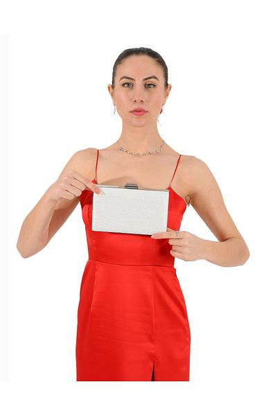 Wedding Fashion Sedef Ecru Pearl White Color Lurex Geanta pentru rochie de seara Clutch Geanta pentru absolvirea balului