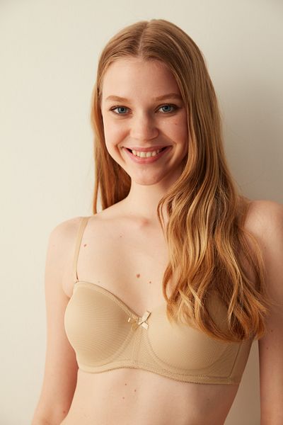 Penti Nudefarbener, ungepolsterter Lotus-BH mit Bügeln