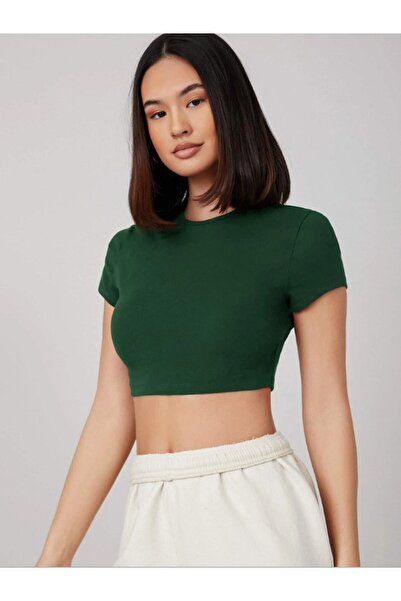 CC STORE Tricou crop neimprimat