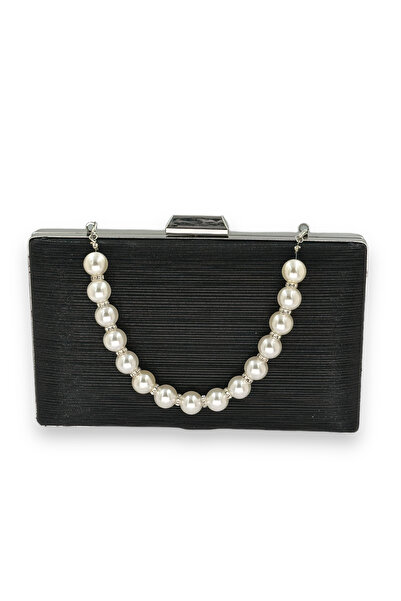 MidStore Culoare neagră, importată, model laser, dungi, mărgele, mâner, rochie de seară, geantă de seară, logodnă, invitație de nuntă, bal de absolvire