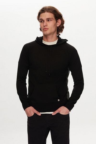 Tween Pulover negru din bumbac-acrilic