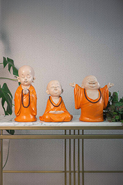 Ella's Design Studio Dekoratif Buda Seti, 3lü Keşiş Meditasyon Set, Yeni Yıl ...