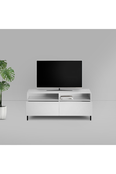 Adore Mobilya Roma Çekmeceli Tv Ünitesi-Mat Lake Beyaz 120x53x43 cm