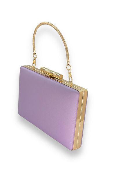 Wedding Fashion Lilac Matte Satin Evening Bag - Non-Scratch Hand and Portfolio Clutch, for Wedding and Engagement