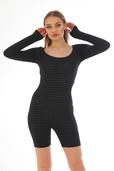 penyebizden Women's Body Shorts Jumpsuit-black