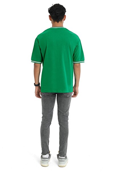 CC STORE Unisex New Season Oversize Molded Collar Detailed Summer T-shirt