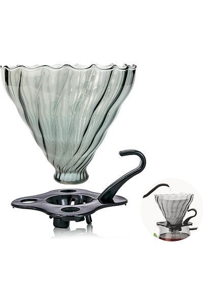 MIBRU Coffee glass dripper 02 smocky black