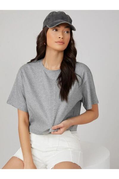 CC STORE Unprinted Oversize Crop T-shirt