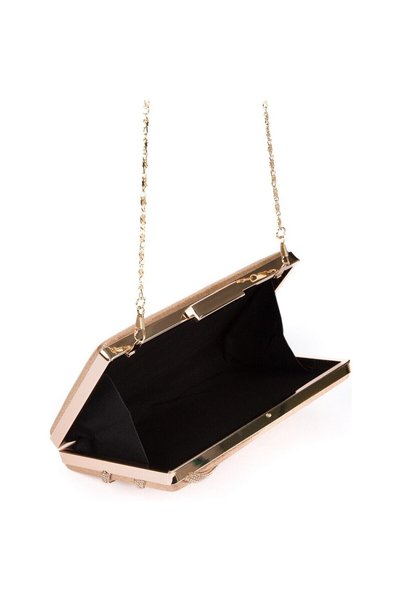 Generic Brand 2026 New Season Rose Gold Stone Evening Dress Bag , Luxurious Satin Fabric, Stylish Wedding Engagement Evening Clutch Eye-Catching