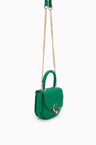 Levidor Grass Green Embossed Honeycomb Pattern Handbag