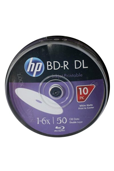 HP Blu-Ray Bd-R 6X 50Gb 10Lu Cake Box Prıntable Baskı Yapılabilir Blu-Ray Dvd
