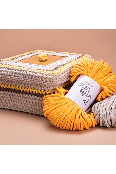 Yarnart MACRAME BRAIDED XL - ΚΡΕΜΑ ΣΧΟΙΝΙΟΥ ΜΑΚΡΑΜΕ-753