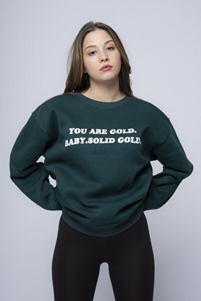 CC STORE Hanorac oversize unisex cu guler rotund You Are Gold Baby