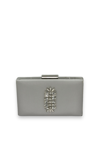 Wedding Fashion Ασημί γκρι Χρώμα χωρίς γρατσουνιές Σατέν Ασημένια πέτρα βραδι...