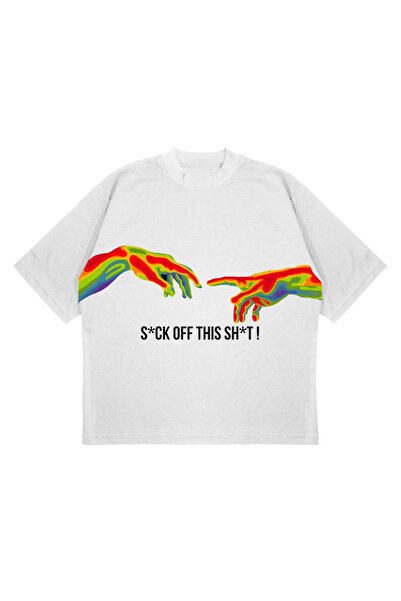 CC STORE SCK OFF ACEST SHT DESIGN TRIOU ALB OVERSIZE