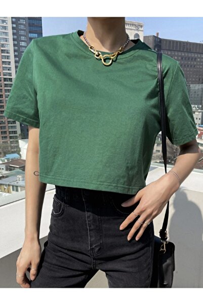 CC STORE Tricou Oversize Crop neimprimat