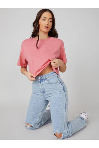 CC STORE Unprinted Oversize Crop T-shirt