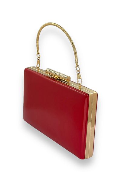 Wedding Fashion Red Color Skin Leather Matte Leather Metal Handle Evening Dress Bag Evening Bag Wedding Engagement Henna