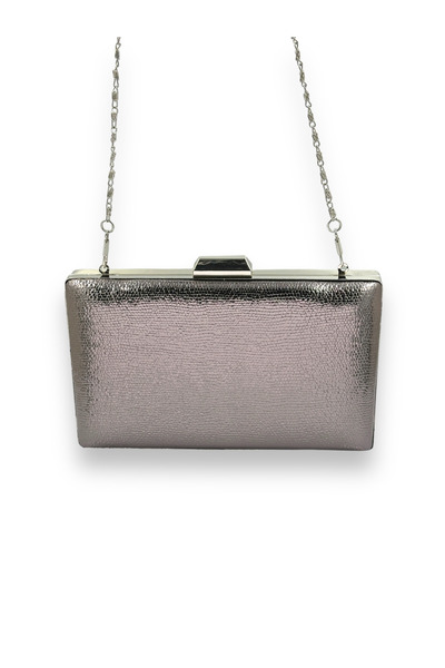 MSglame Geantă de seară cu curea cu lanț de platină gri antracit - nuntă logodnă absolvire