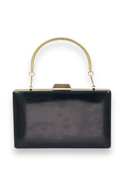 Wedding Fashion Culoarea bleumarin Piele Piele Mate Mâner metalic Genți de se...