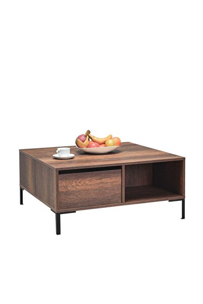 Adore Mobilya Kare Orta Sehpa - Koyu Ceviz (oslo Ceviz) 90x42x90 Cm (gxyxd)