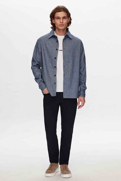 Tween Cămașă relaxată din bumbac denim bleumarin