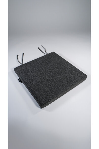 SOWSO Gri Sünger Sandalye Minderi 6 Adet Keten Kumaş 45*45 Cm