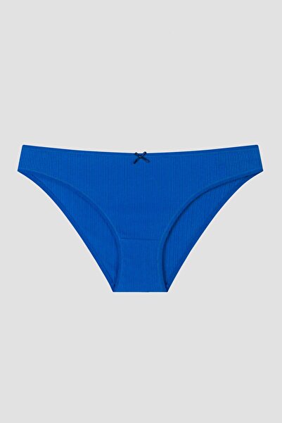 Penti Mavi Çiçekli Kareli 3lü Soft Pointel Slip Külot