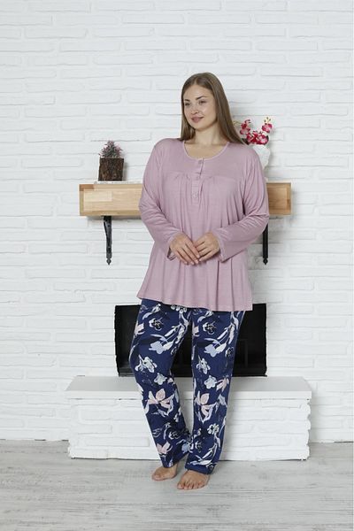 LİMİSSİ Large Size Oversize Pajamas Set 100% Cotton Seasonal