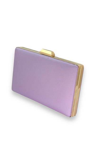 Wedding Fashion Lilac Matte Satin Evening Bag - Non-Scratch Hand and Portfolio Clutch, for Wedding and Engagement