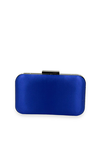 MidStore Cobalt Blue Colors Satin Silver Case Evening Dress Bag Evening Bag P...