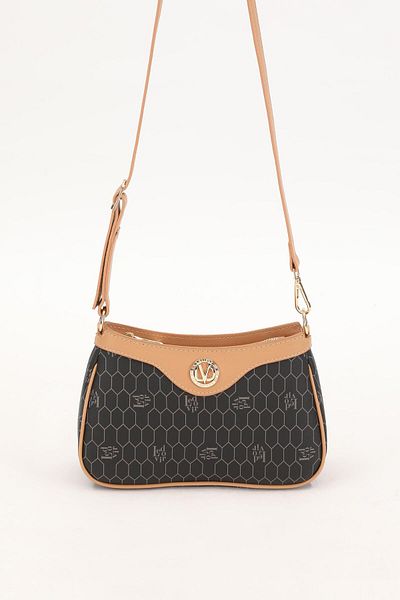 Levidor Black-Camel Honeycomb Pattern Shoulder Bag 930209
