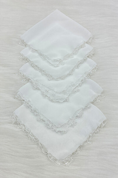 ZEYMERADE منديل العروس والعريس مزين بخرز من الكريستال الأبيض، قطعة واحدة، هدي...