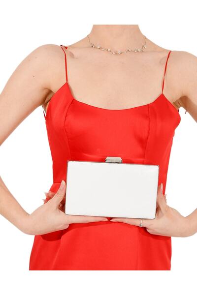 Wedding Fashion Culoarea sidefului Perla Alb Ecru Piele Lacuita Geanta pentru rochie de seara Clutch Geanta pentru bal de absolvire