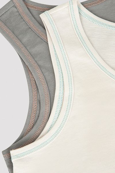 Penti Multicolored Boy's 2-Piece Undershirt with Stripes on the Edges
