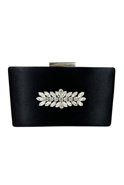 Generic Brand 2026 Fashionable Black Color Satin Silver Case with Silver Ston...