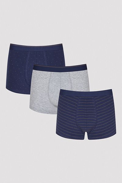 Penti Multicolored Navy Mix Design 3-Piece Mid Boxer