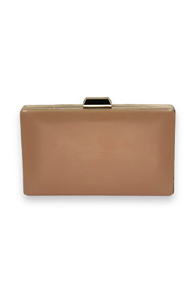 MSglame حقيبة سهرة من الجلد غير اللامع بلون عاري، حقيبة سهرة لحفلات الزفاف وا...