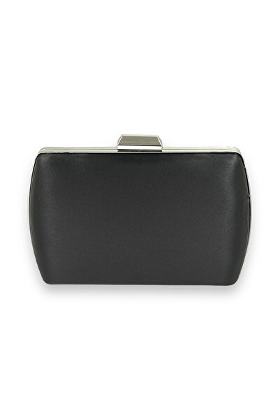Generic Brand 2026 Trend Black Satin Crystal Stone Metal Case Evening Dress B...