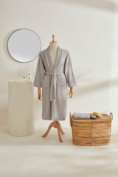 Sarah Anderson Alven Men's Bathrobe Set L-Xl Gray