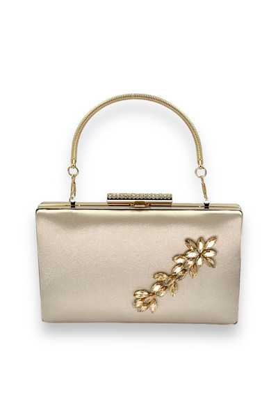 Generic Brand Evening Dress Clutch with Handle – Satin with Crystal Stones, E...
