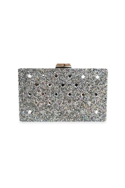 Generic Brand Silver Color Stone Evening Dress Clutch Bag |   Stylish Night W...
