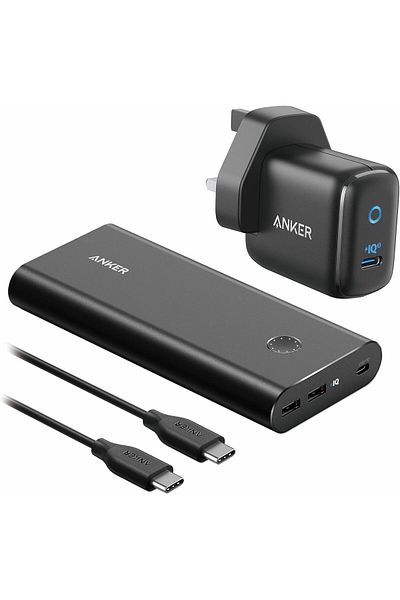 Anker PowerCore+ 45W Power Bank,  26800mAh PD, 60W Wall Charger, Black