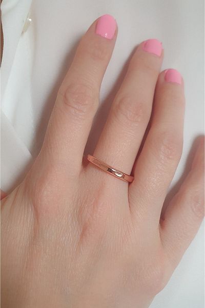 LOVI Women's Copper Forged Thin Ring And Bracelet Handmade Mini Set