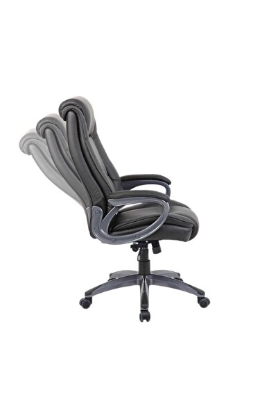 Adore Mobilya Boston Ofis Koltuğu Suni Deri - Siyah 65x114-121,5x81 Cm (GXYXD)