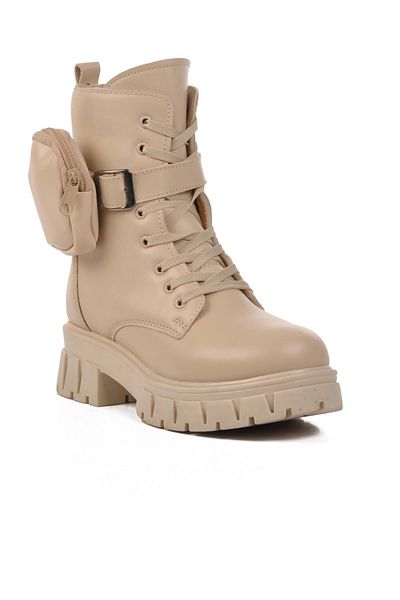 WALKWAY Γυναικείες μπότες Meru 25K Beige με γούνα στο εσωτερικό