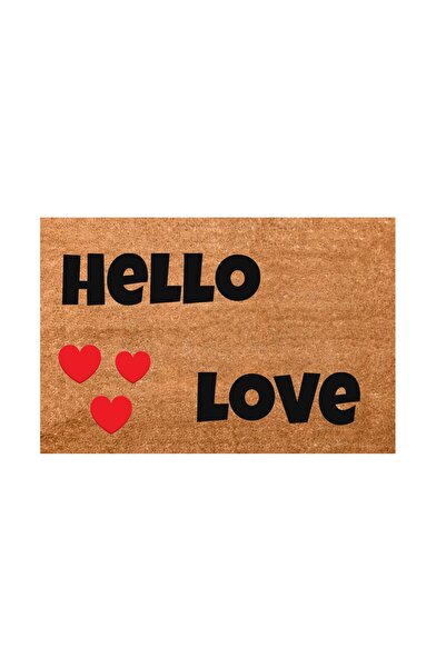 KARMAT Hello Love, Red Heart, Decorative Multi-Purpose Indoor and Outdoor Door Mat